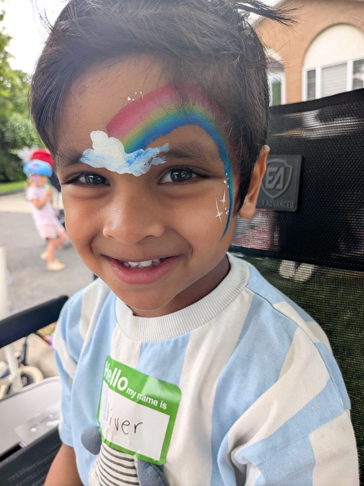 Rainbow and cloud face design