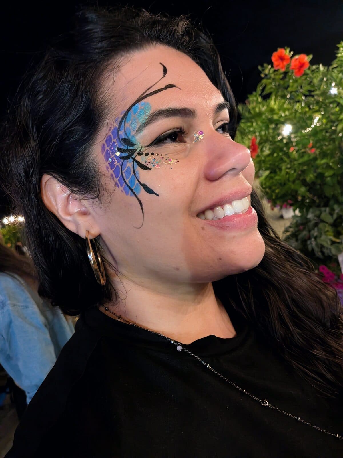 Purple butterfly eye design